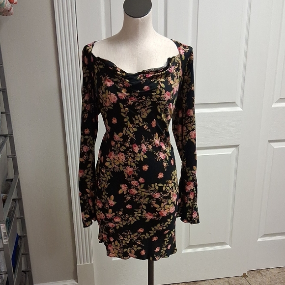 Free People Floral Black Dress - Picture 1 of 2